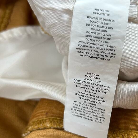 🆕 Boohoo Corduroy Pants Womens Size 6 Cords Split Hem Mustard Tan High Rise - Picture 9 of 14